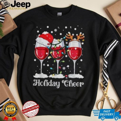 Funny Christmas Shirt for Wine Lover Holiday Cheer T shirt