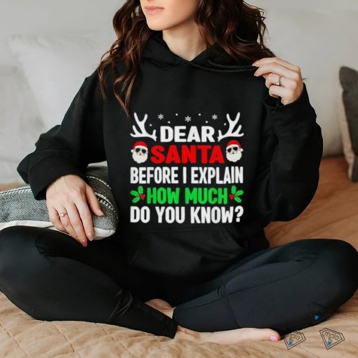 Funny Christmas Shirts Kids Adults Dear Santa I Can Explain T Shirt