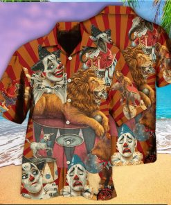 Funny Clown Happy Lion Hawaiian Shirt Gift For Beach Vacation