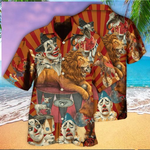 Funny Clown Happy Lion Hawaiian Shirt Gift For Beach Vacation