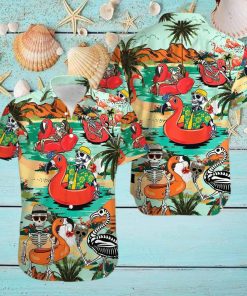 Funny Comic Skeleton Enjoy Summer Trip Tropical Hawaiian Aloha Shirts