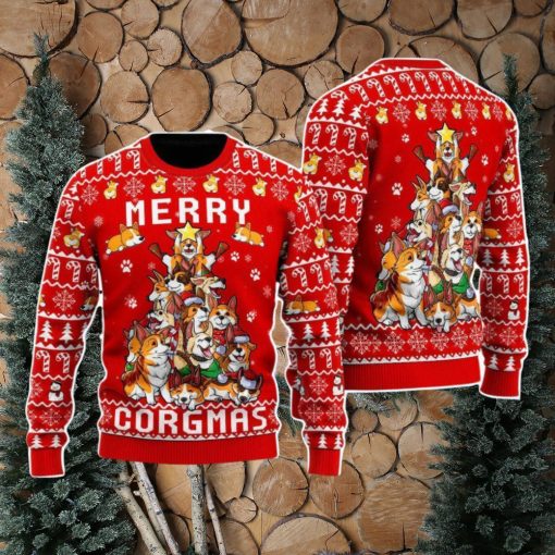 Funny Corgi Merry Corgmas Christmas Unisex Ugly Sweater