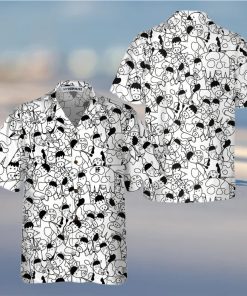 Funny Cow Doodle Pattern Hawaiian Shirt, Cow Shirt For Men & Women, Funny Cow Print Shirt