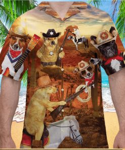 Funny Cowboy Hawaiian Shirt Beach Gift For Dog Lovers