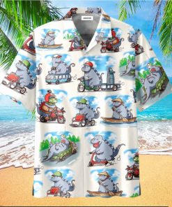 Funny Dinosaur Activities Unisex Hawaiian Aloha Shirts