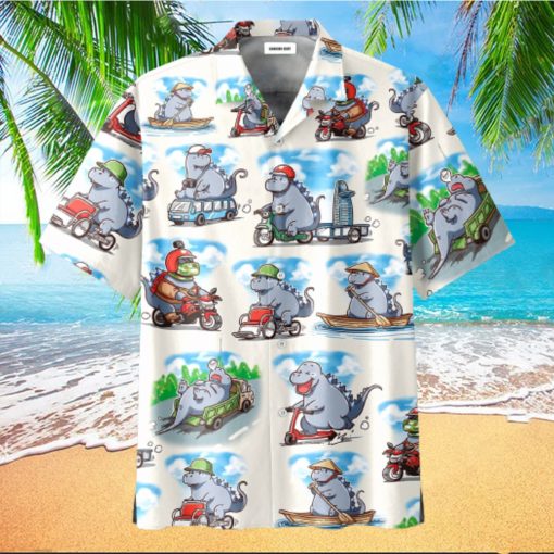 Funny Dinosaur Activities Unisex Hawaiian Aloha Shirts