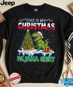 Funny Dinosaur Christmas Lights Tree Santa Xmas Gifts Boys Unisex Shirt