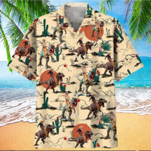 Funny Dinosaur Hawaiian Shirt Tropical Pirate Dino Shirt