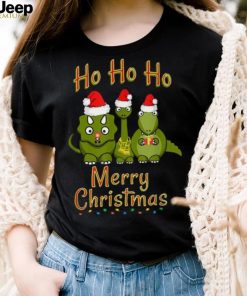 Funny Dinosaur Ho Ho Ho Triceratops T Rex And Brontosaurus Unisex Shirt