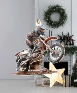 Funny Dirtbike Face Personalized Acrylic Ornament, Custom Photo Ornament