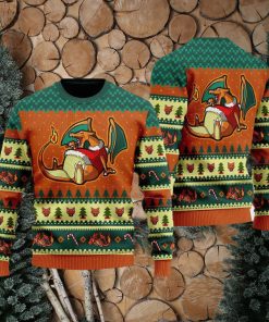 Funny Eating Candy Cane Ugly Christmas Sweater Gragon Pocket Gift For Men Women Dragon