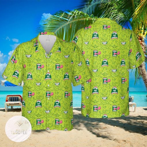 Funny Face Expression Slimer Ghostbusters Hawaiian Shirt