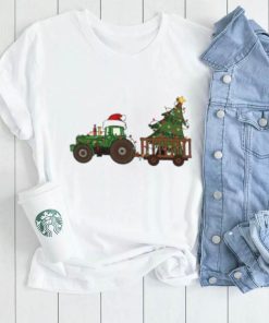 Funny Farming Tractor Graphic Christmas Tree' Men's Sport T Shirt