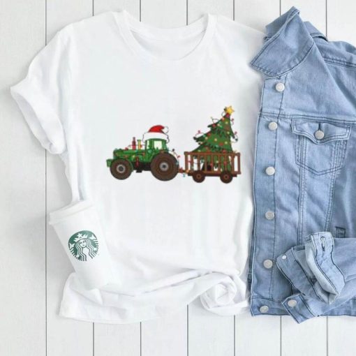 Funny Farming Tractor Graphic Christmas Tree’ Men’s Sport T Shirt