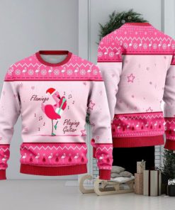 Funny Flamingo Playing Guitar Ugly Christmas Sweater Funny Gift For Men And Women Family Holidays