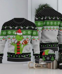 Funny Football Grinch Ugly Christmas Sweaters Black Gift For Men And Women