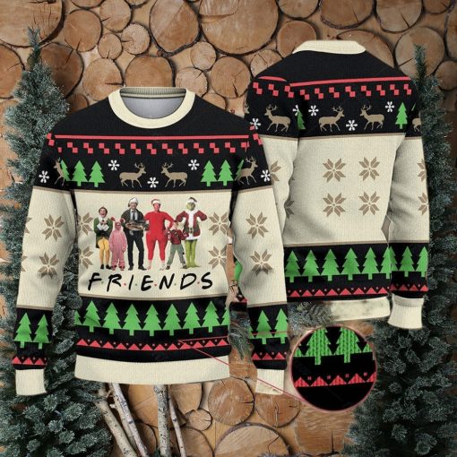 Funny Friends Ugly Christmas Sweater Elf Grinch Kevin