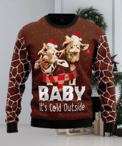 Funny Giraffe Baby It’s Cold Outside Ugly Sweater