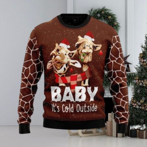 Funny Giraffe Baby It’s Cold Outside Ugly Sweater
