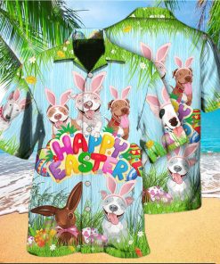 Funny Happy Easter Pitbulls Hawaiian Shirt Gift For Dog Lovers