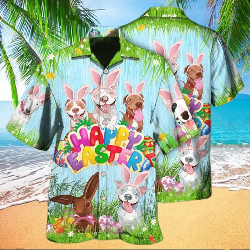 Funny Happy Easter Pitbulls Hawaiian Shirt Gift For Dog Lovers