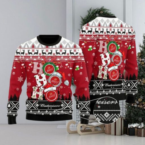 Funny Hohoho Budweiser Beer 3d All Over Printed Ugly Christmas Sweater