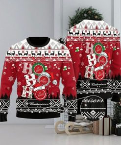 Funny Hohoho Budweiser Beer Ugly Christmas Sweater