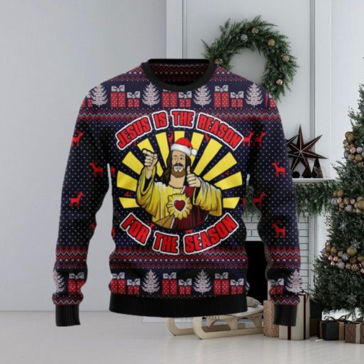 Funny Jesus Is The Reason For The Season Ugly Christmas Sweater For Men And Women