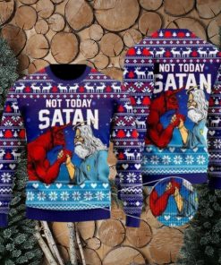 Funny Jesus Not Today Satan Ugly Christmas Sweater Gifts For Christian Families