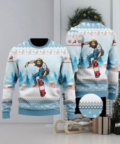 Funny Jesus Skateboarding Christmas Ugly Christmas Sweater Gift For Men And Women