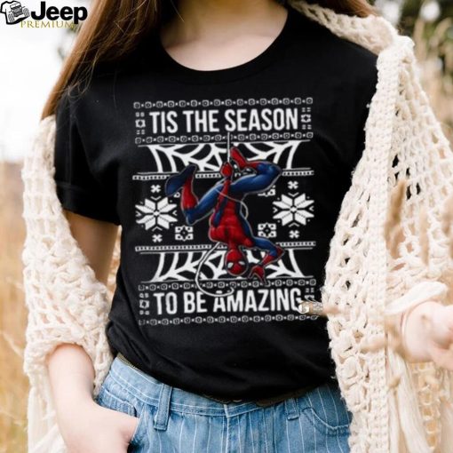 Funny Marvel Christmas T Shirt, Spiderman Tis The Season To Be Amazing Christmas Shirt