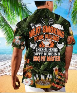 Funny Meat Smoking Pork Pulling Chicken Jerking Butt Rubbing BBQ Pit Master Hawaiian Shirt