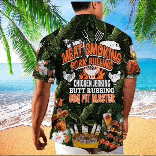 Funny Meat Smoking Pork Pulling Chicken Jerking Butt Rubbing BBQ Pit Master Hawaiian Shirt