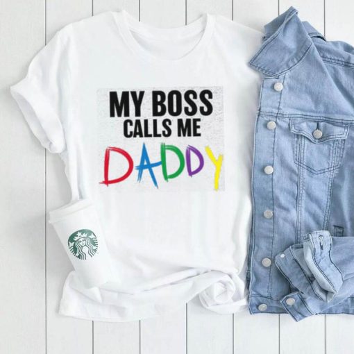 Funny Men’s Father’s Day My Boss Calls Me Daddy Short Sleeve T Shirt Sports Grey Small