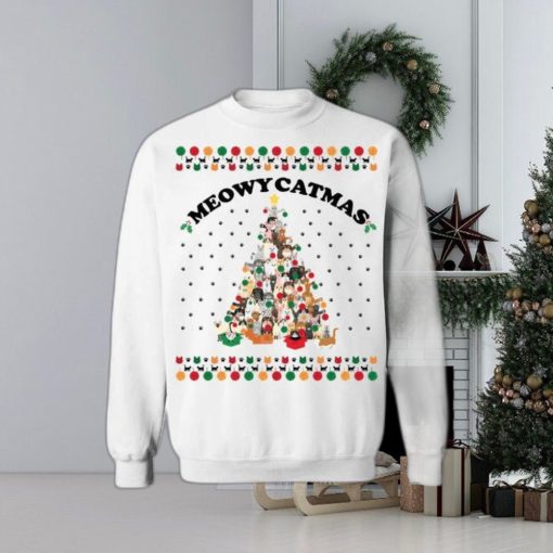 Funny Meowy Catmas Ugly Sweater For Christmas