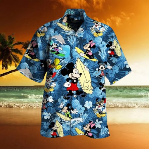 Funny Mickey Mouse Surfing Hawaiian Shirt Summer Holiday Gift