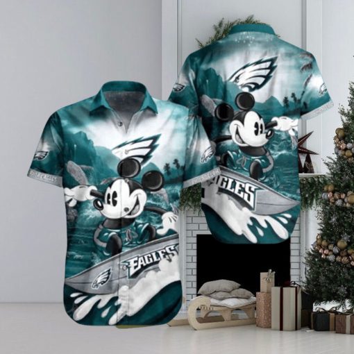 Funny Mickey Surfing NFL Philadelphia Eagles NFL Hawaiian Shirt