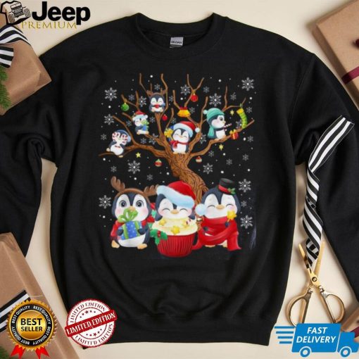 Funny Penguins Santa Hat Christmas Tree Ornament Decor Xmas Shirt