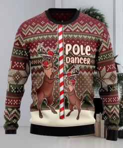 Funny Pole Dancer Reindeer Ugly Christmas Sweater Thankgiving Gift Men Women