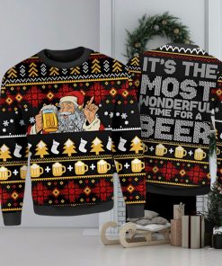 Funny Santa Beer Drinker Ugly Christmas Sweater Xmas 3D Printed Christmas Sweater Gift