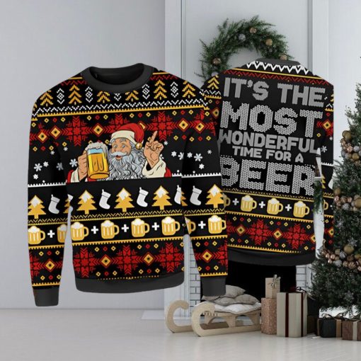 Funny Santa Beer Drinker Ugly Christmas Sweater Xmas 3D Printed Christmas Sweater Gift