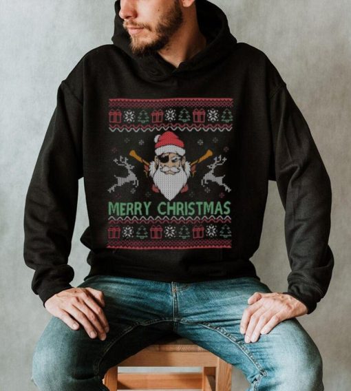 Funny Santa Claus Pirate Reindeer Xmas Christmas shirt