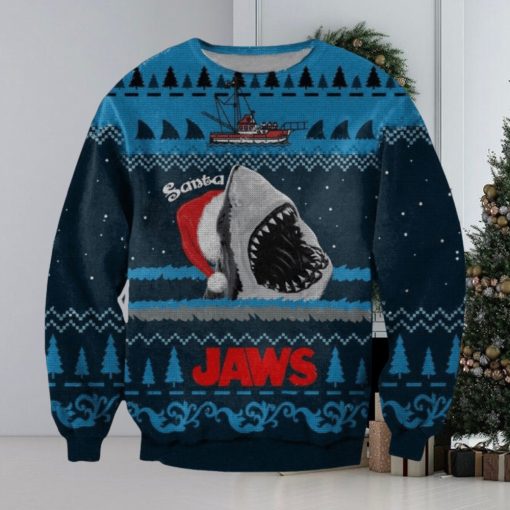 Funny Santa Shark Jaws Ugly Christmas 3D Sweater