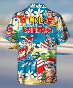 Funny Santa Surfing Hawaiian Shirt Christmas Gift For Beach Lovers