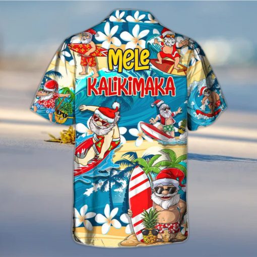 Funny Santa Surfing Hawaiian Shirt Christmas Gift For Beach Lovers