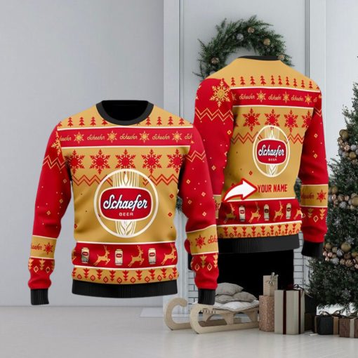 Funny Schaefer Beer Personalized Ugly Christmas Sweater 3D Printed