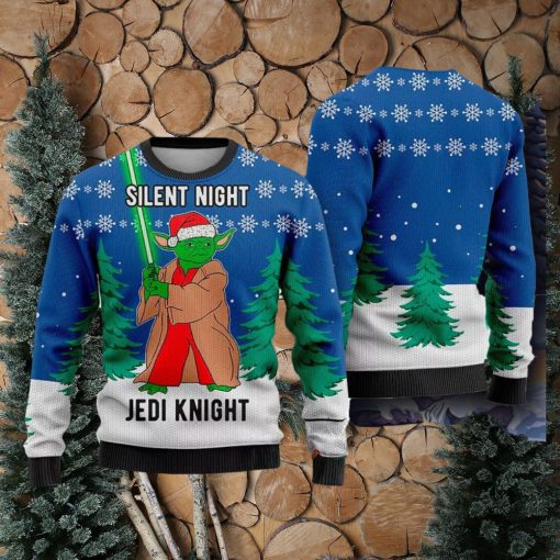 Funny Silent Night Ugly Christmas Sweater Galaxy Character Movie Gift For Women Men Superhero Party