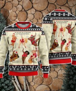 Funny Six Santa Women Dancing Sexy Woman Ugly Christmas Unisex Ugly Sweater