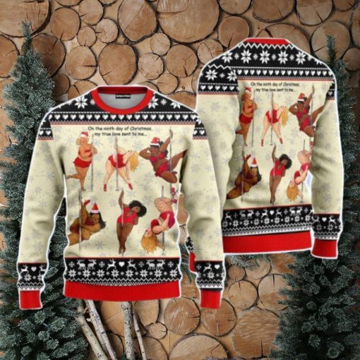 Funny Six Santa Women Dancing Sexy Woman Ugly Christmas Unisex Ugly Sweater