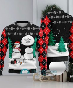 Funny Snowman Ugly Christmas Sweater Black Gift For Men And Women